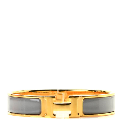 Hermes Enamel Narrow Clic Clac H Bracelet PM Gris Macadam 1 of 5