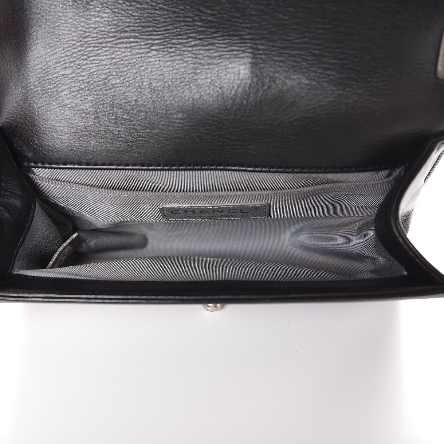 Lambskin Quilted Small Boy Flap Black