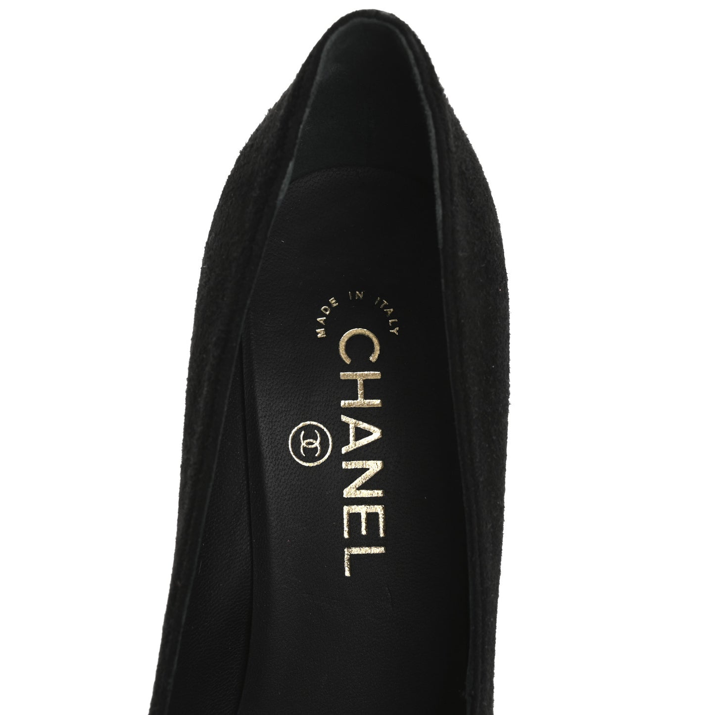 Suede Grosgrain Cap Toe CC Pumps 38 Black