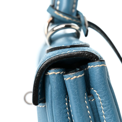 Hermes Taurillon Clemence Kelly Retourne 28 Bleu Jean 11 of 14
