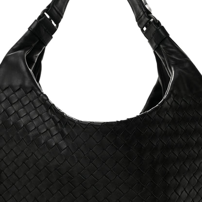 Bottega Veneta Nappa Intrecciato Medium Campana Shoulder Bag Black 9 of 14