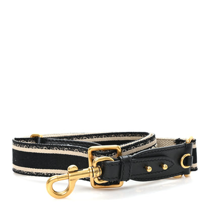 Christian Dior Canvas Embroidered Shoulder Strap Black 1 of 3
