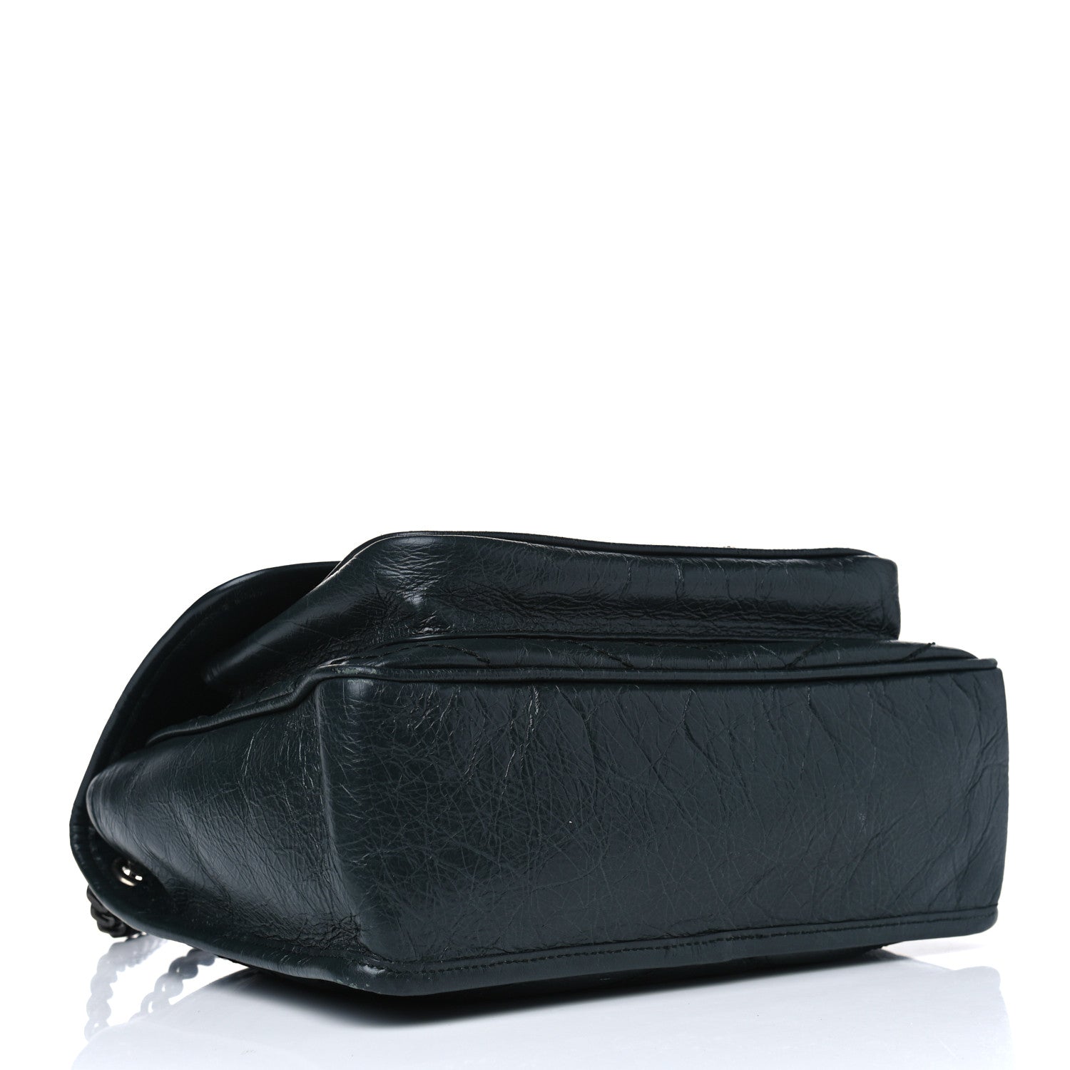 Saint Laurent Crinkled Calfskin Matelasse Monogram Medium Niki Chain Satchel Peacock Green 3 of 10