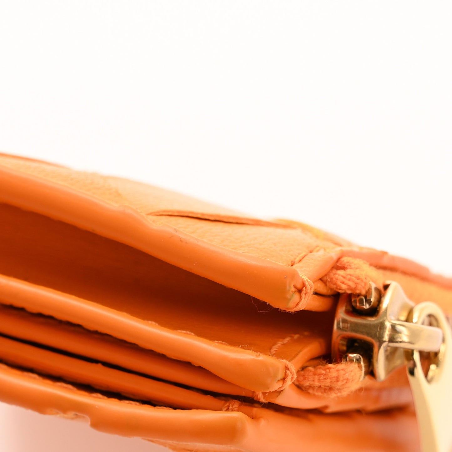 Nappa Intrecciato Small Bi-Fold Zip Wallet Tangerine