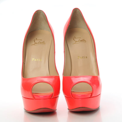 Christian Louboutin Patent Lady Peep 150 Pumps 39.5 Rose Paris 2 of 19