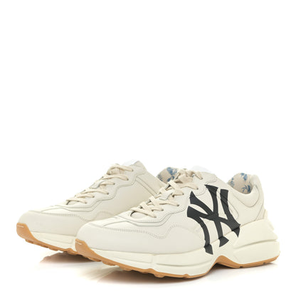 Gucci X MLB Calfskin NY Yankees Mens Rhyton Sneakers 8 Mystic White 3 of 15
