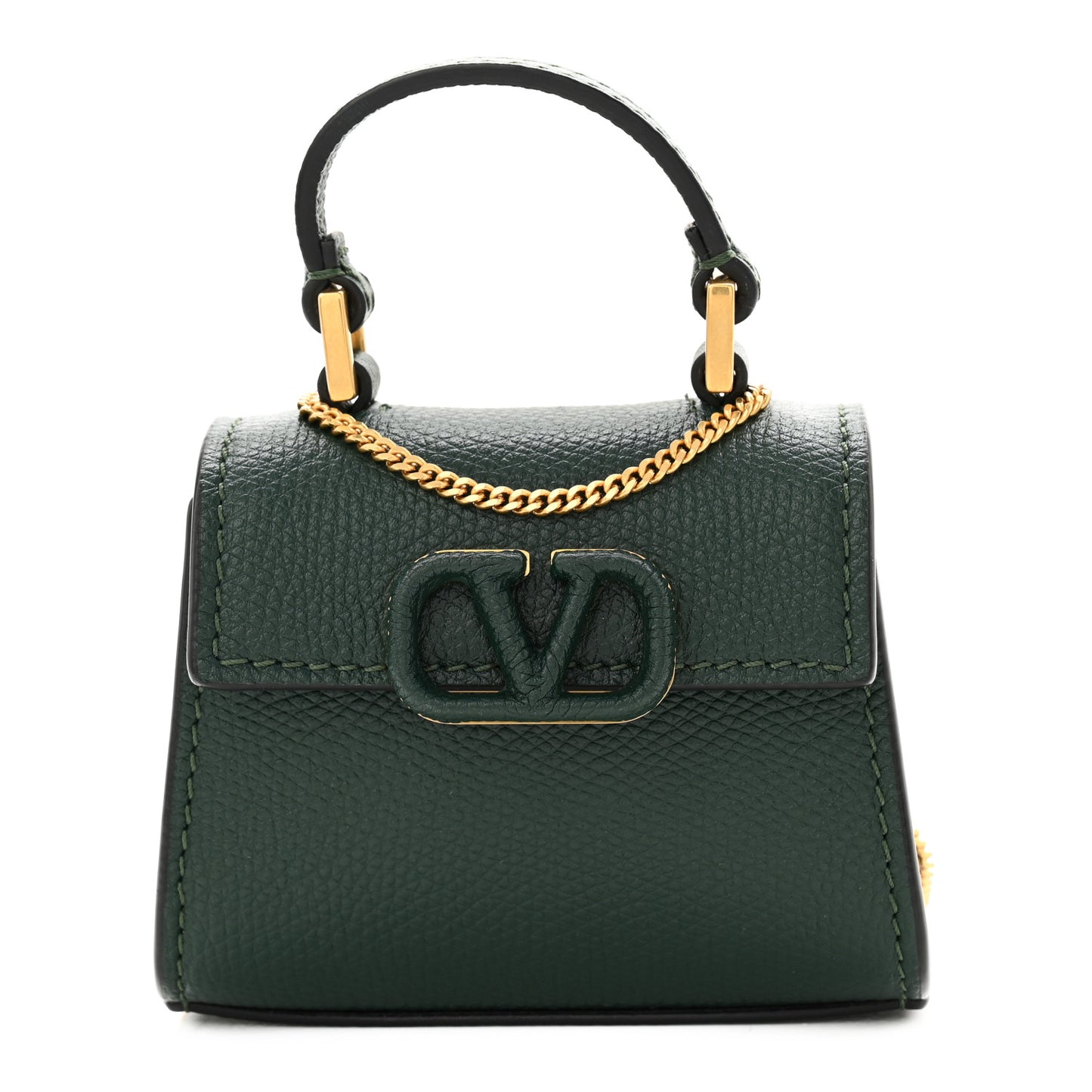 Calfskin Micro VSling Top Handle Shoulder Bag  Green