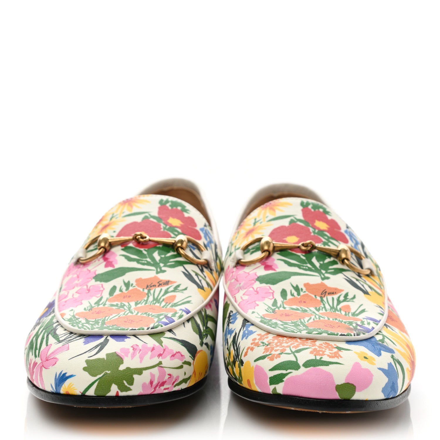 Gucci X KEN SCOTT Canvas Infinity Giardino d Apri Womens Jordaan Loafers 40 Ivory Pink Mystic White 3 of 16