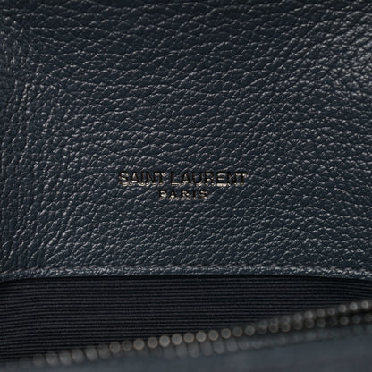 Saint Laurent Sheepskin Matelasse Chevron Monogram Medium College Bag Dark Smog 6 of 9