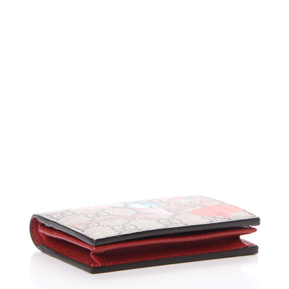 Gucci GG Supreme Monogram Tian Card Case Beige Multicolor Red 4 of 8
