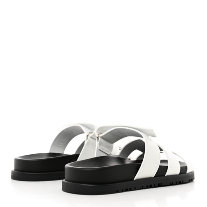 Hermes Calfskin Womens Chypre Sandals 35 White 4 of 9