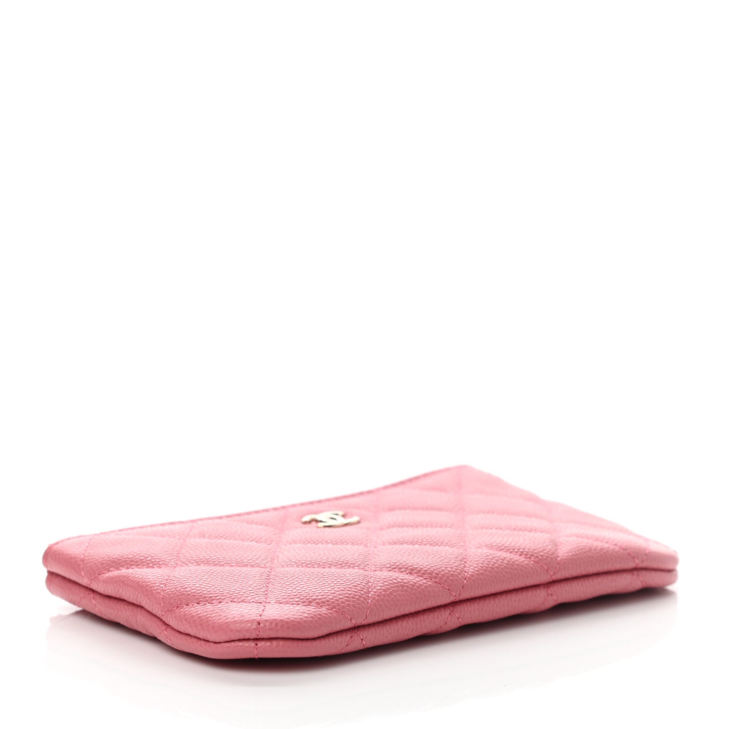 Caviar Quilted Small Cosmetic Case Dark Pink
