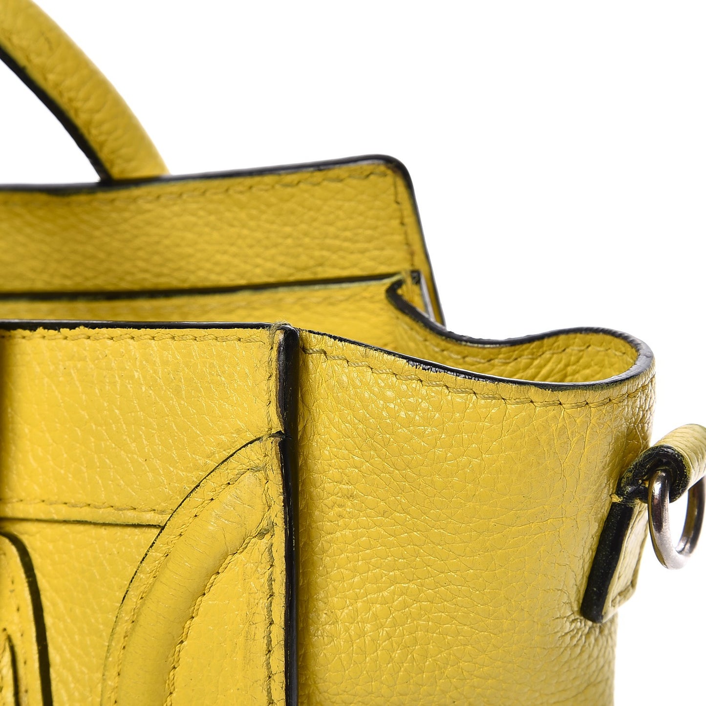 Drummed Calfskin Nano Luggage Citron