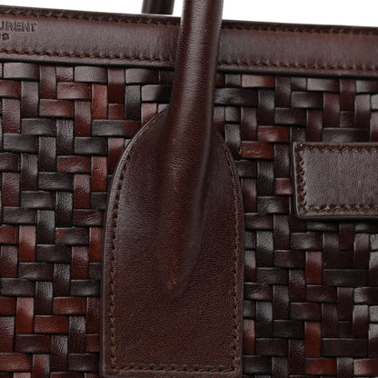 Saint Laurent Calfskin Paglia Palm Sac De Jour Brown 17 of 18