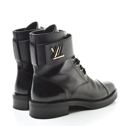 Louis Vuitton Calfskin Wonderland Ranger Boots 37 Black 4 of 11