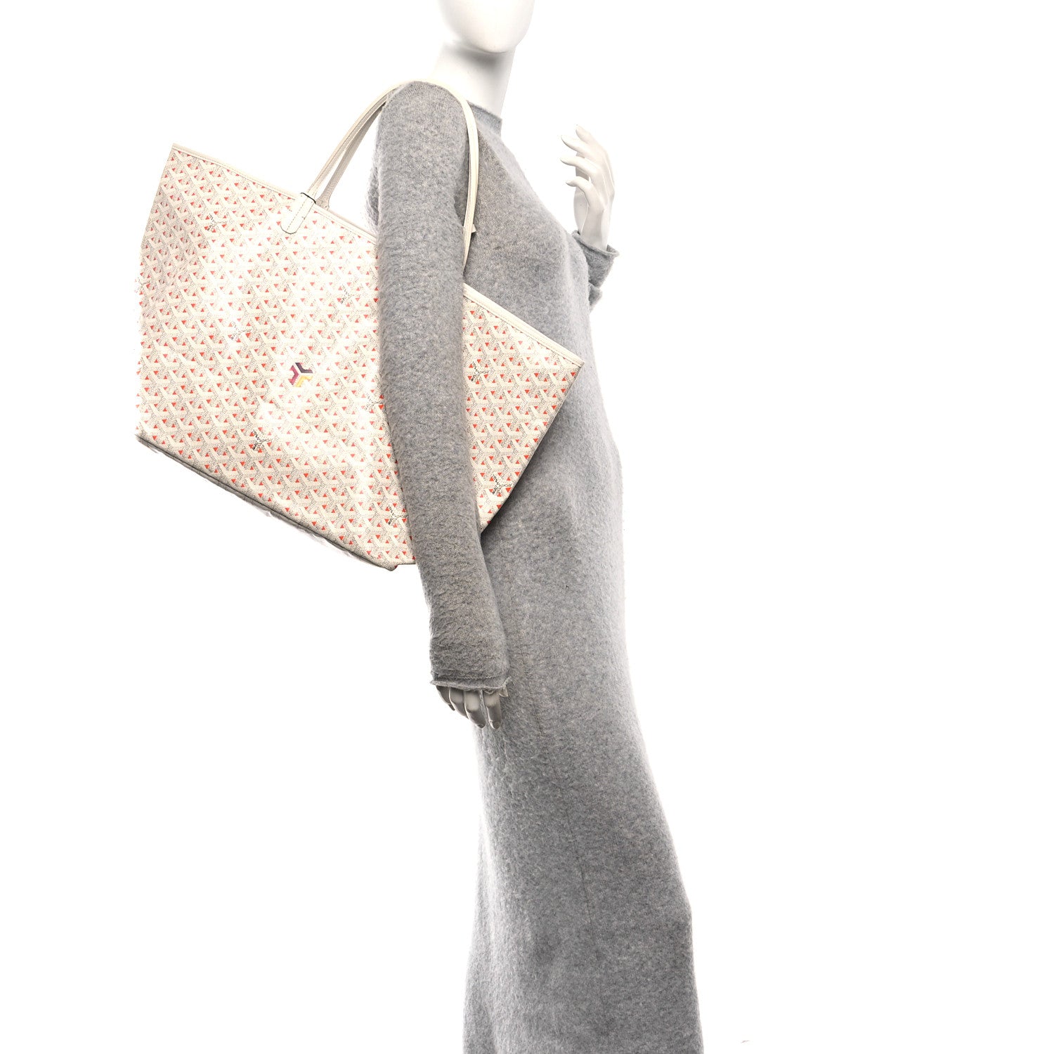 Goyard Goyardine Saint Louis Claire Voie GM White Orange 2 of 11
