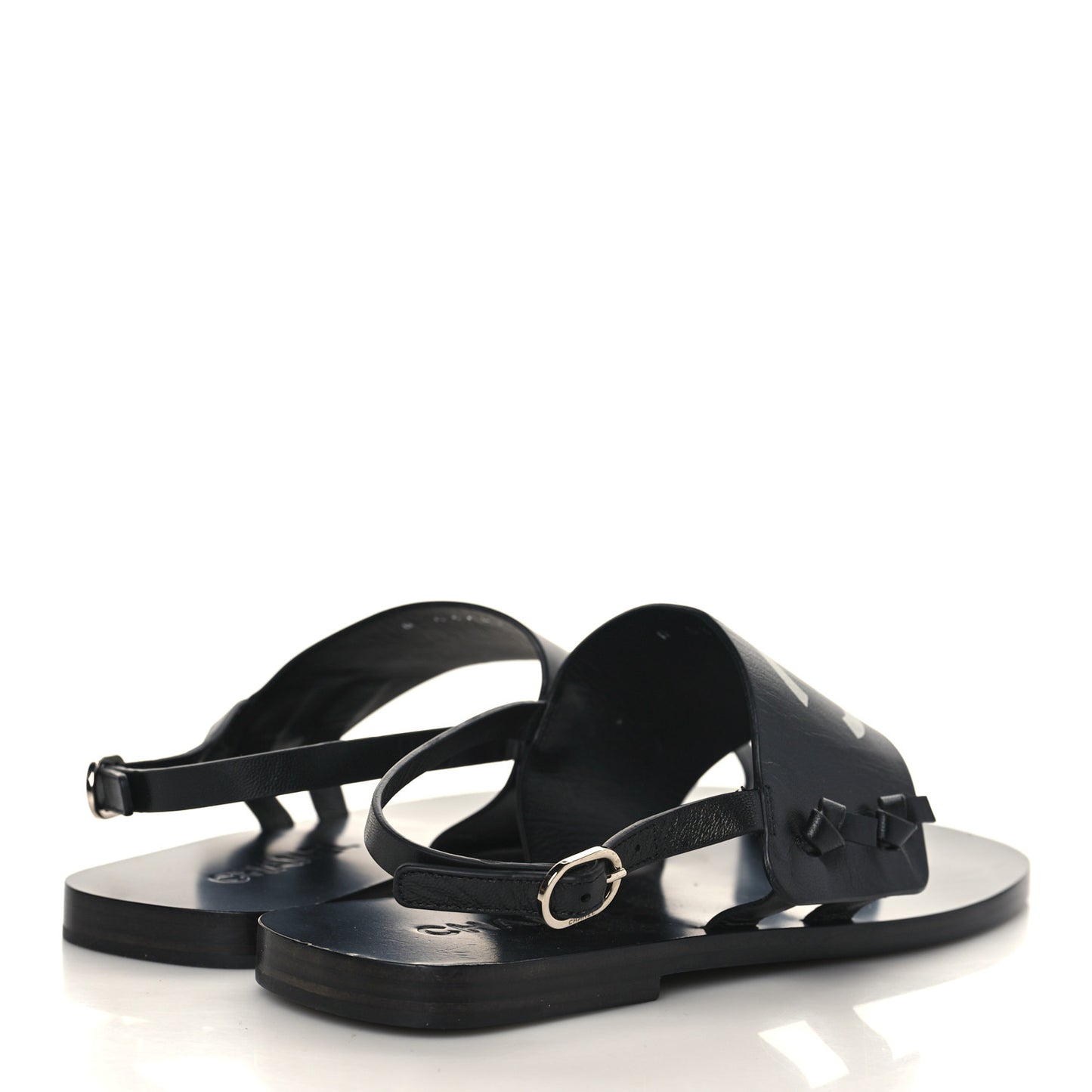 Goatskin CC Sandals 36 Black