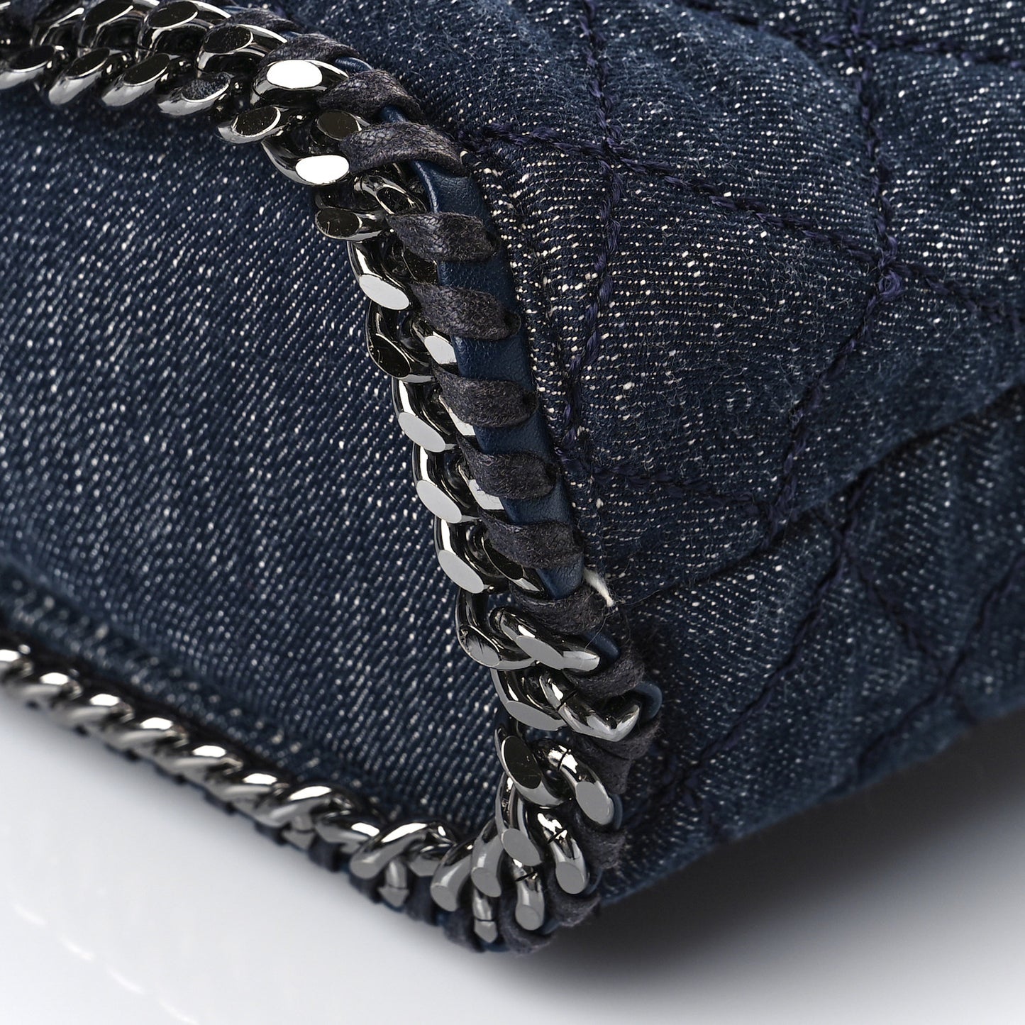 Denim Quilted Falabella Backpack Blue