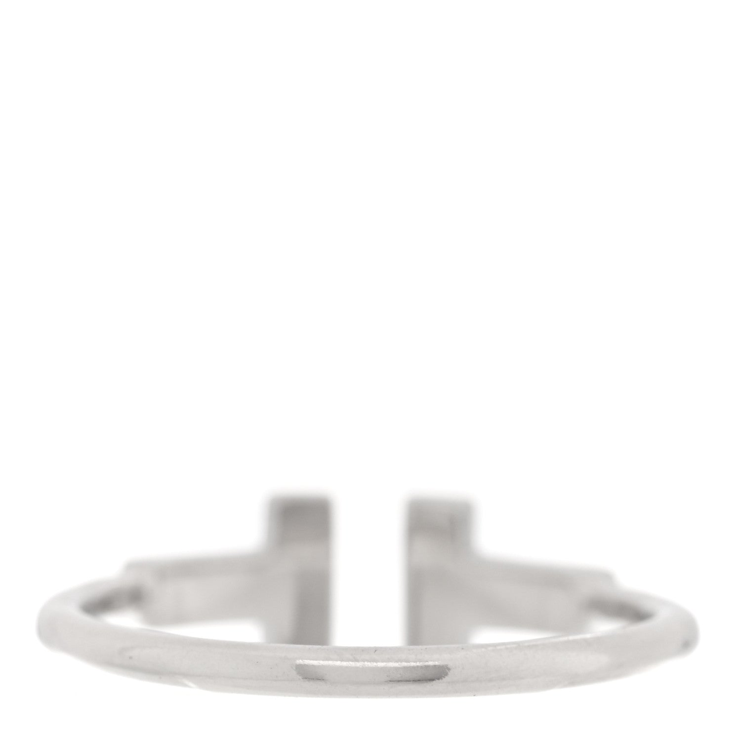 Tiffany 18K White Gold Diamond T Wire Ring 54 7 3 of 4