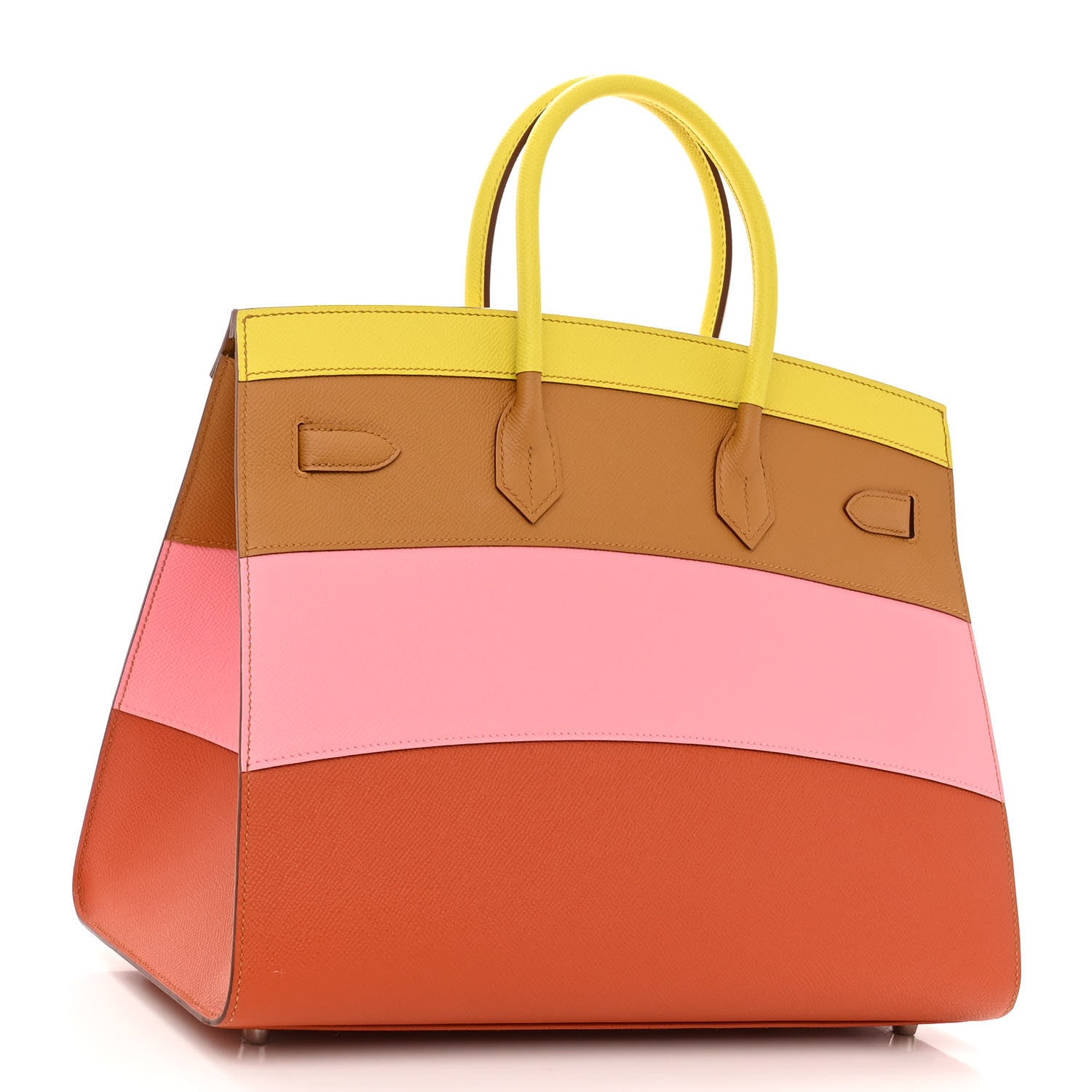 Hermes Epsom Sunrise Birkin Sellier 35 Lime Sesame Rose Confetti Terre Battue 3 of 11