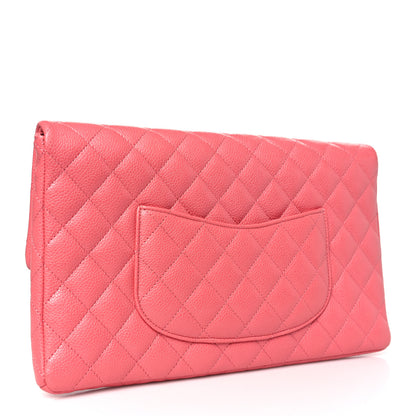 Chanel Caviar Quilted Flap Clutch Pink 3 of 10