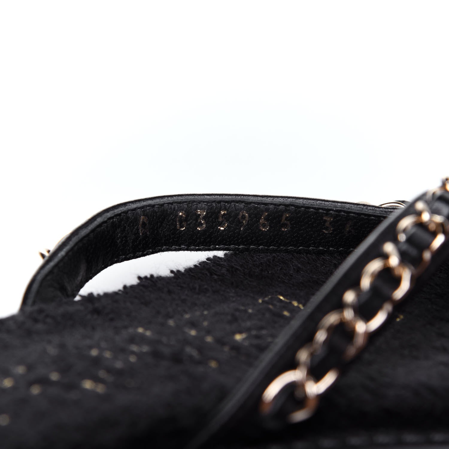 Chanel Lambskin CC Chain Thong Sandals 36 Black 10 of 10