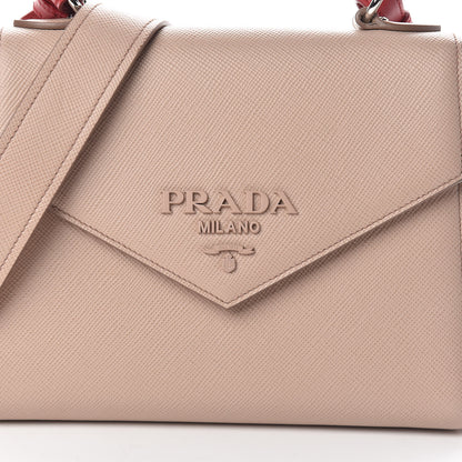 Prada Saffiano Cuir Calfskin Monochrome Shoulder Bag Cipria Fuoco 7 of 9