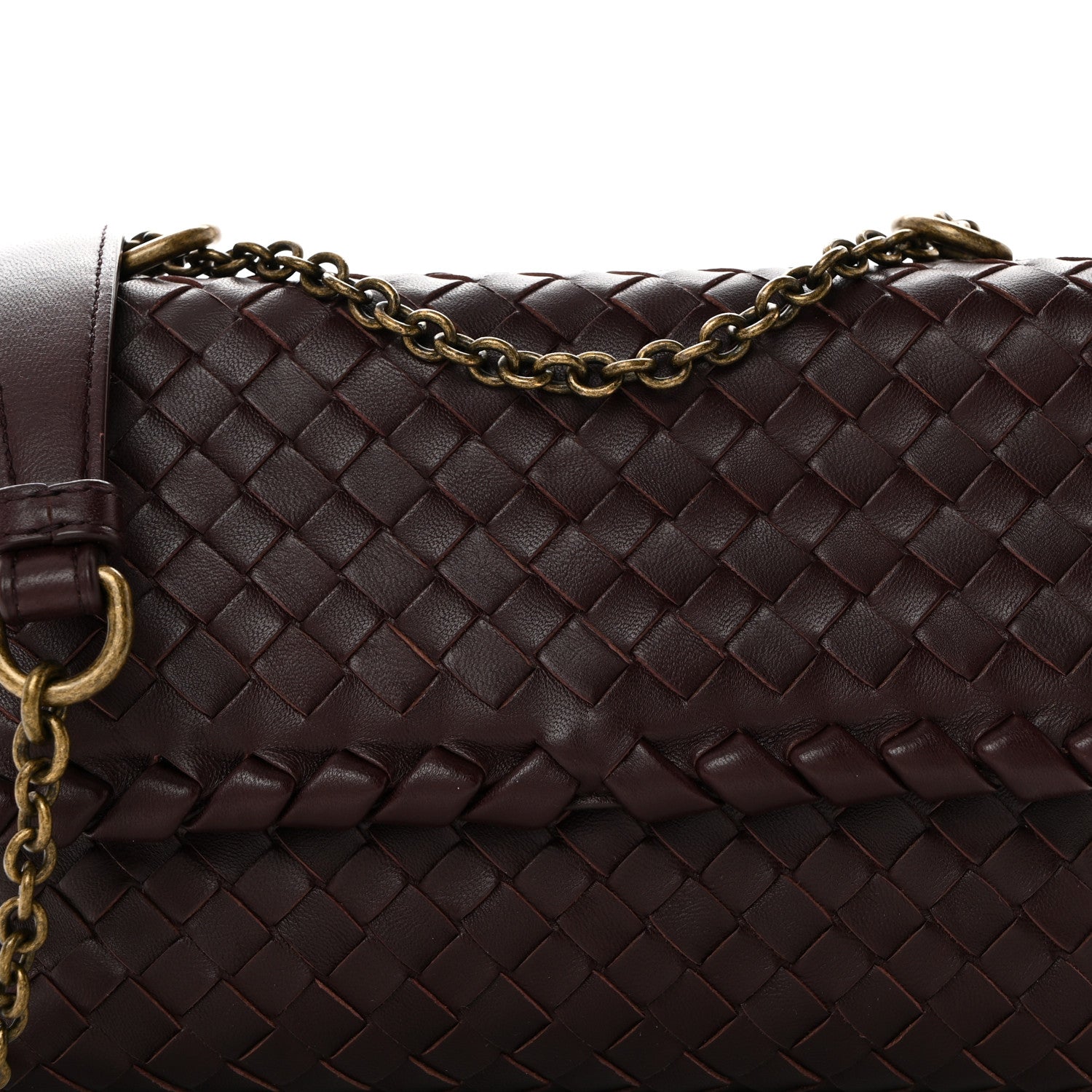 Bottega Veneta Nappa Intrecciato Baby Olimpia Shoulder Bag Dark Barolo 9 of 11