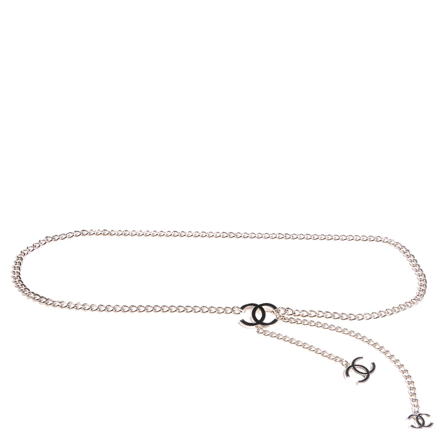Enamel CC Ceinture Fantai Adjustable Belt Silver Black