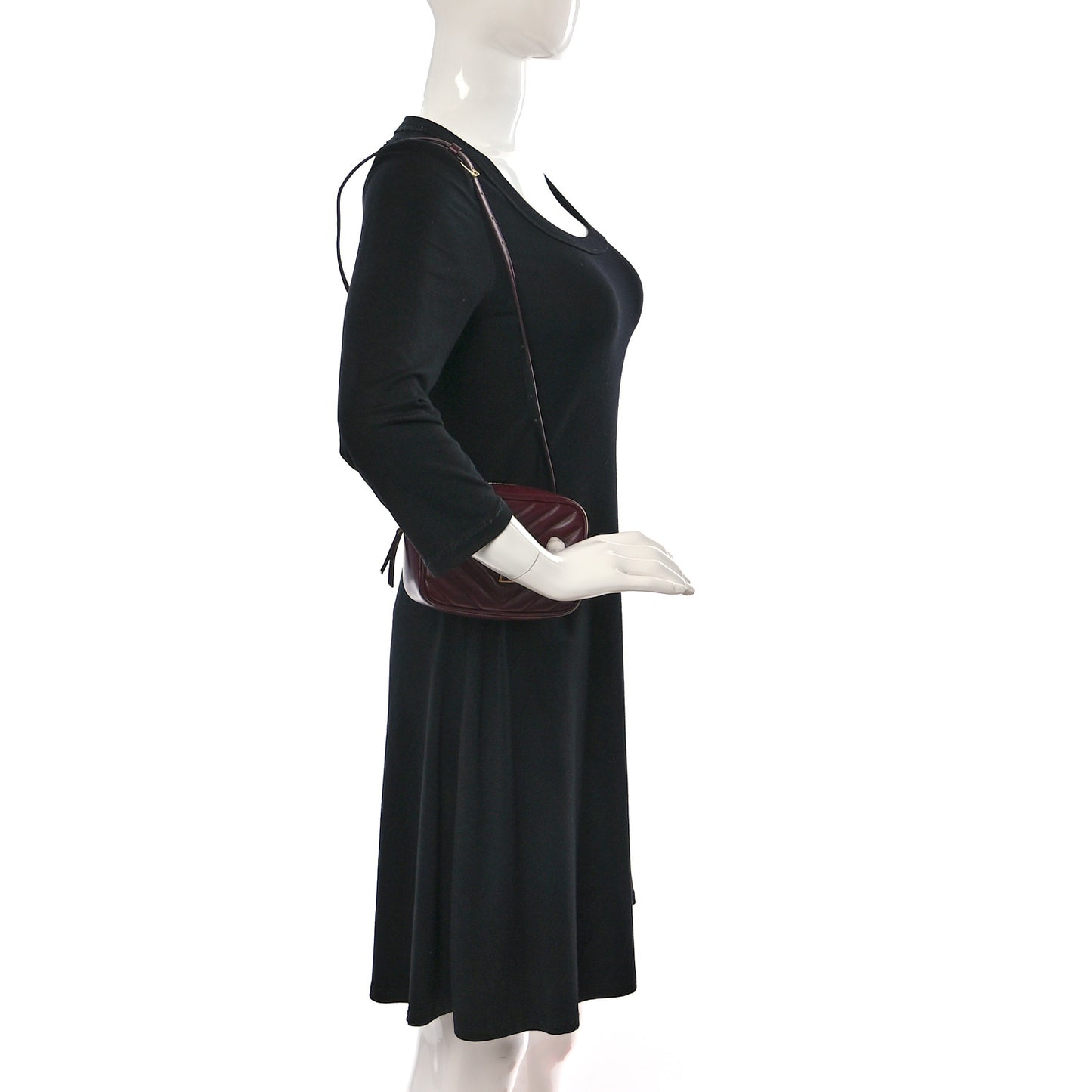 Calfskin Matelasse Monogram Lou Belt Bag Dark Legion Red