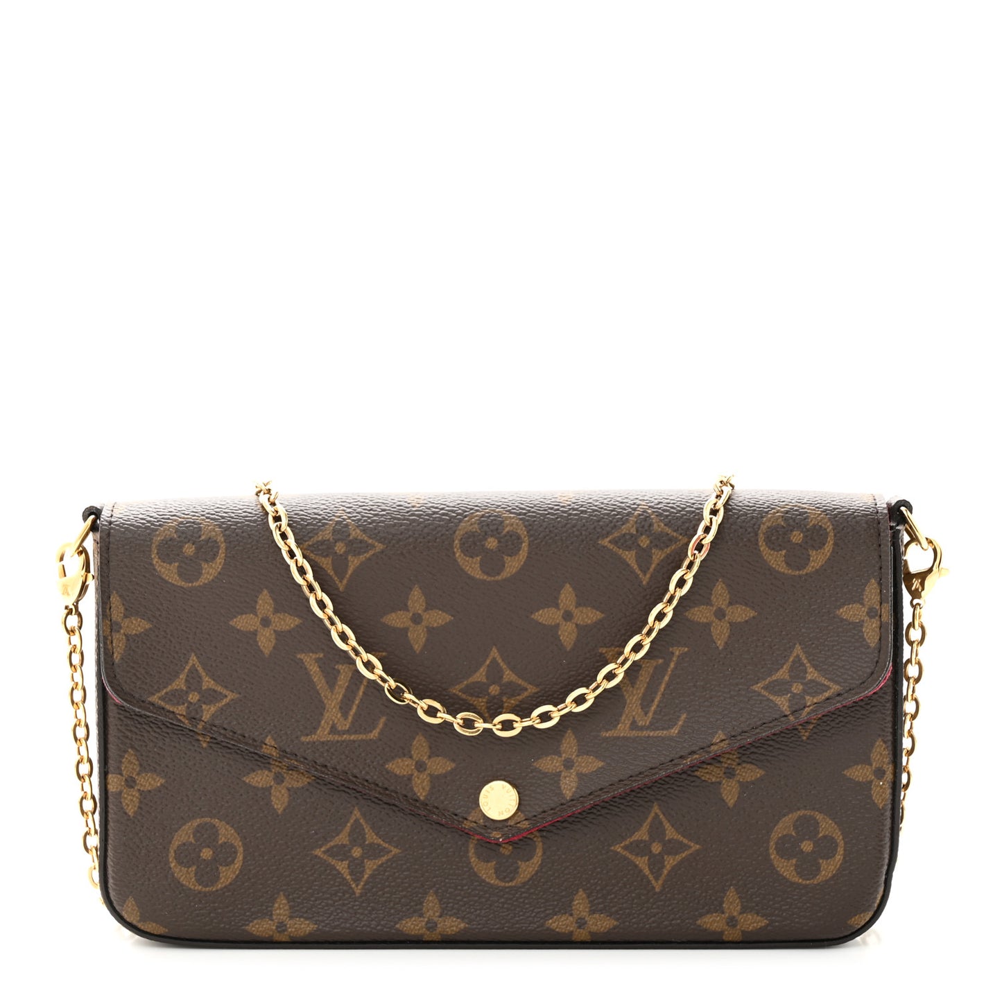 Monogram Pochette Felicie Chain Wallet Fuchsia