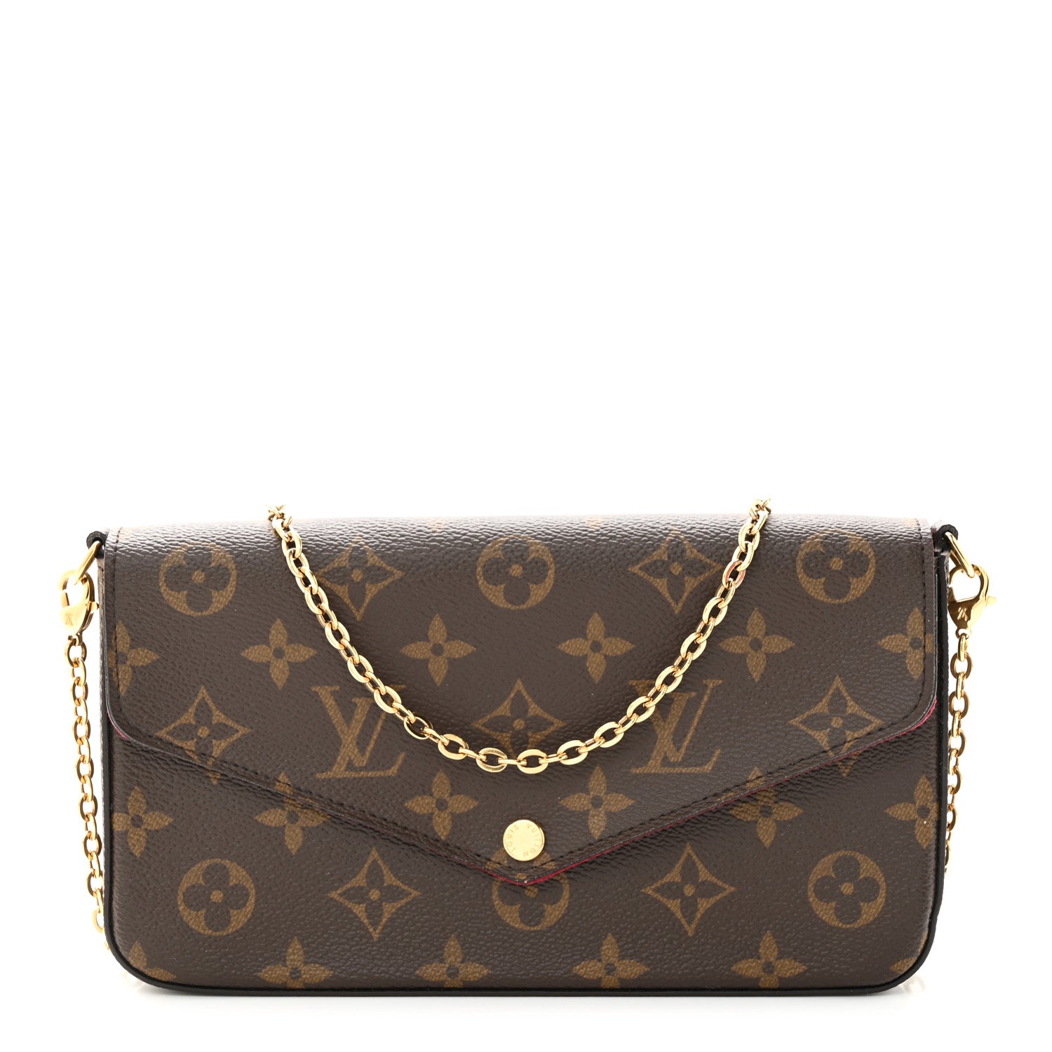 Louis Vuitton Monogram Pochette Felicie Chain Wallet Fuchsia 1 of 14
