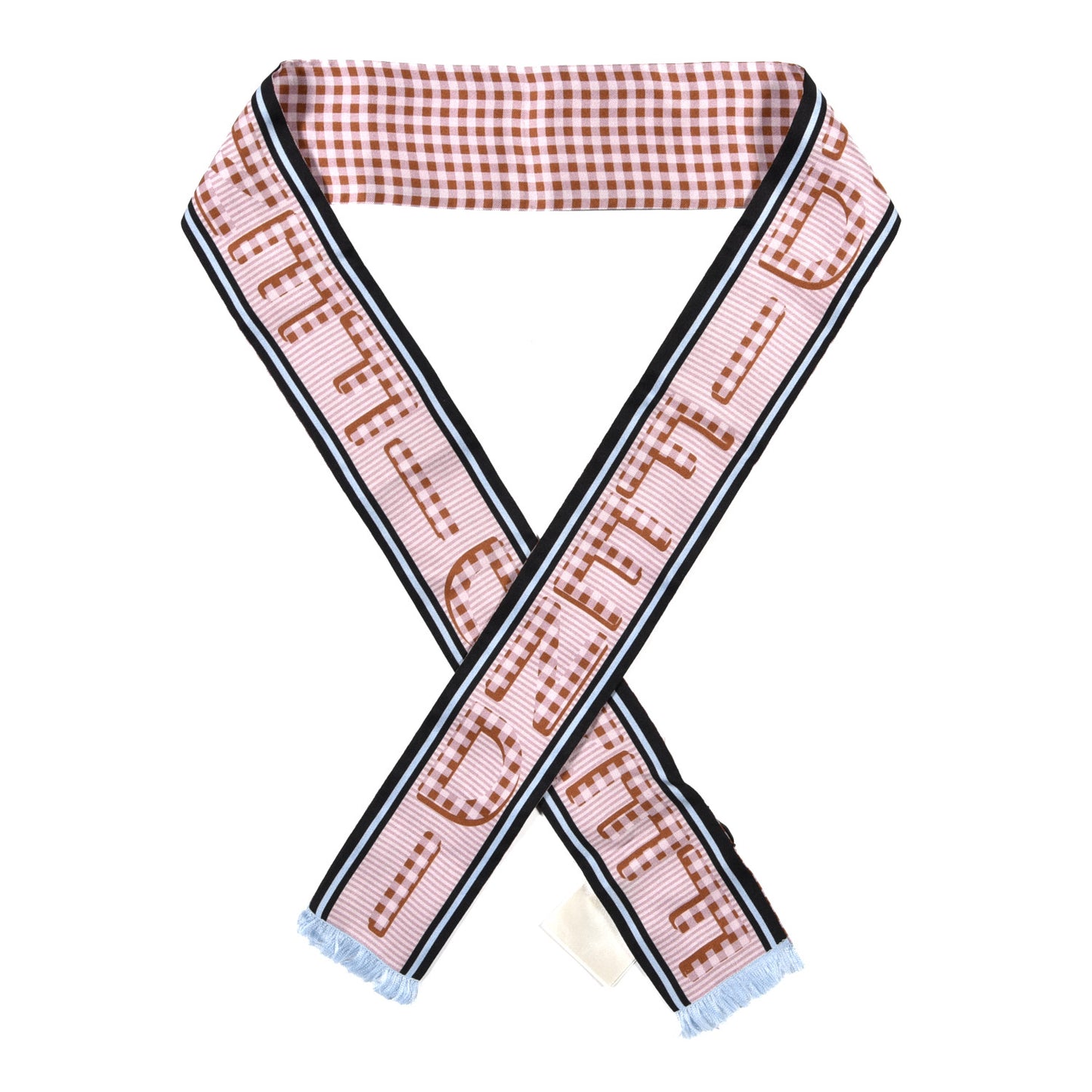 Woven Silk Fringe Vichy Wrappy Scarf Lilac