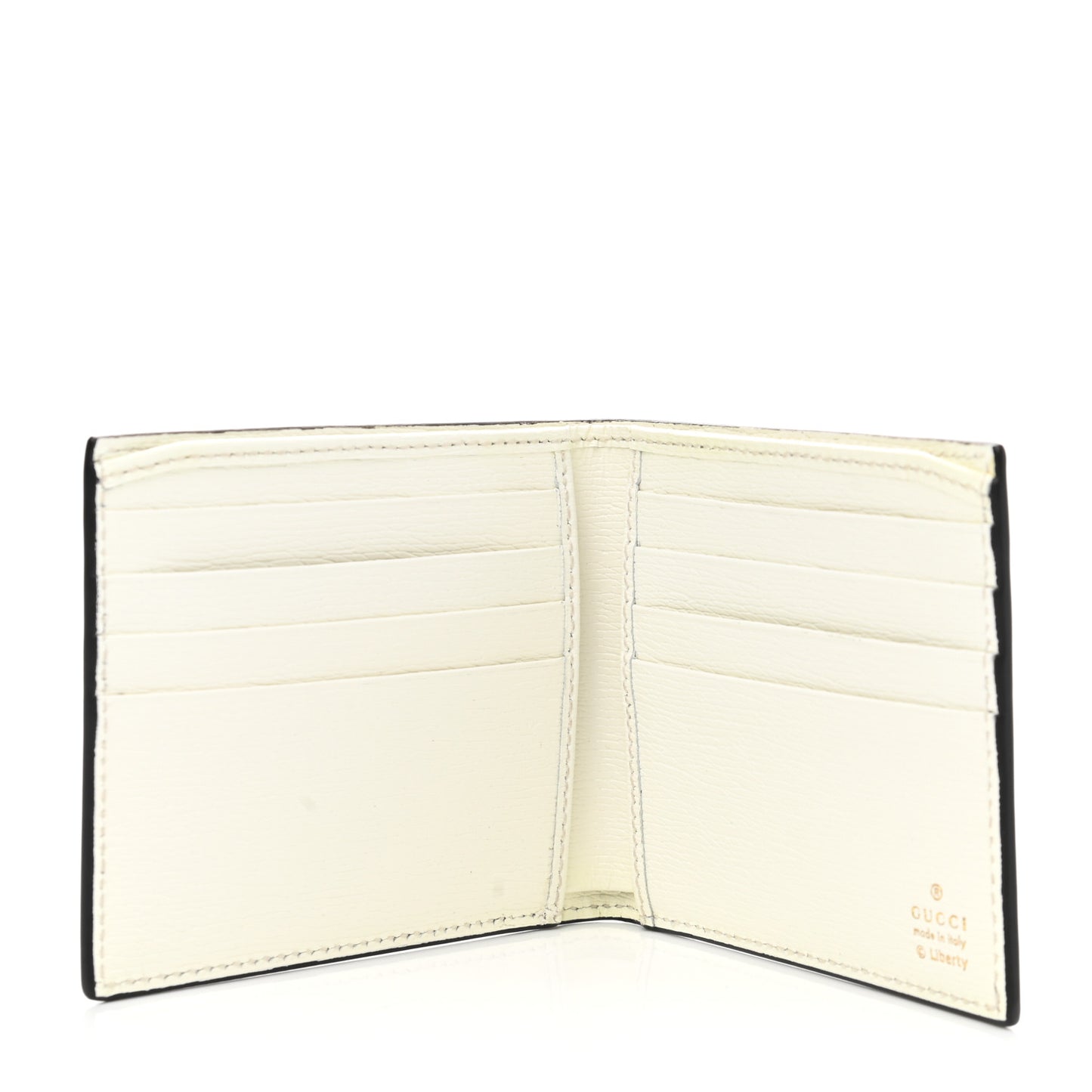 X LIBERTY OF LONDON Calfskin Floral Fawn Print Bi-Fold Wallet Multicolor Purple Ivory
