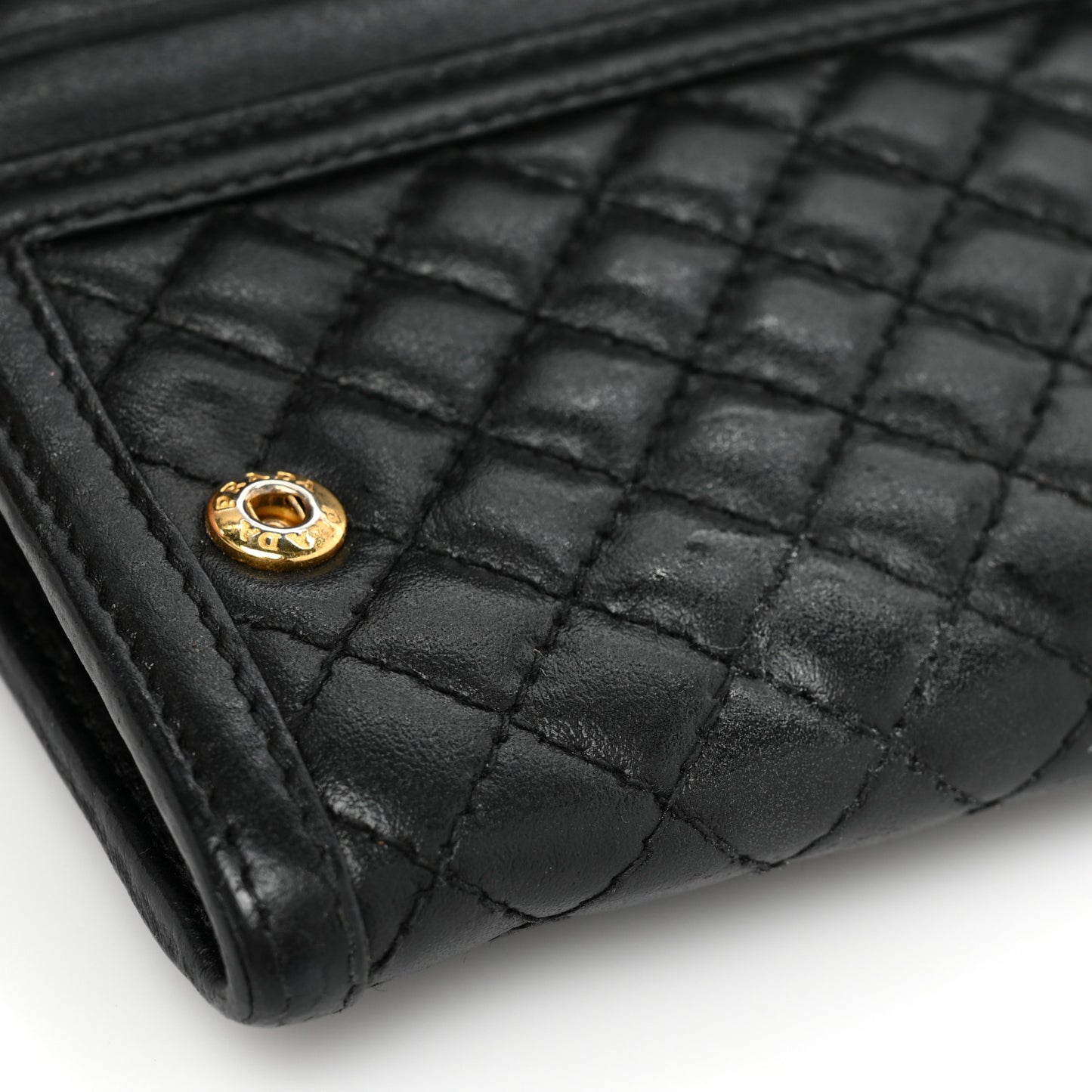 Soft Calfskin Quilted Chain Wallet Black