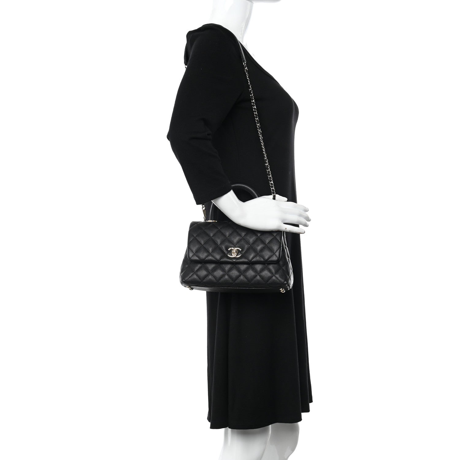 Chanel Caviar Quilted Mini Coco Handle Flap Black 2 of 12