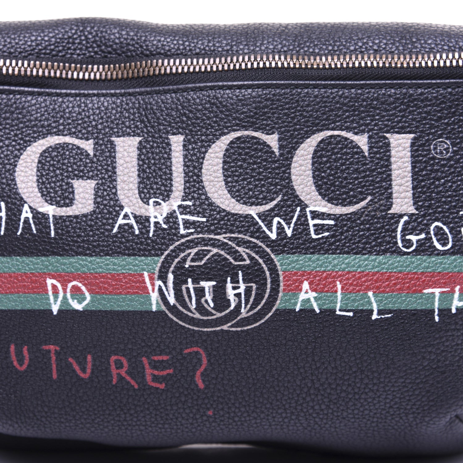 Gucci Grained Calfskin Coco Capitan Logo Belt Bag Black 9 of 10