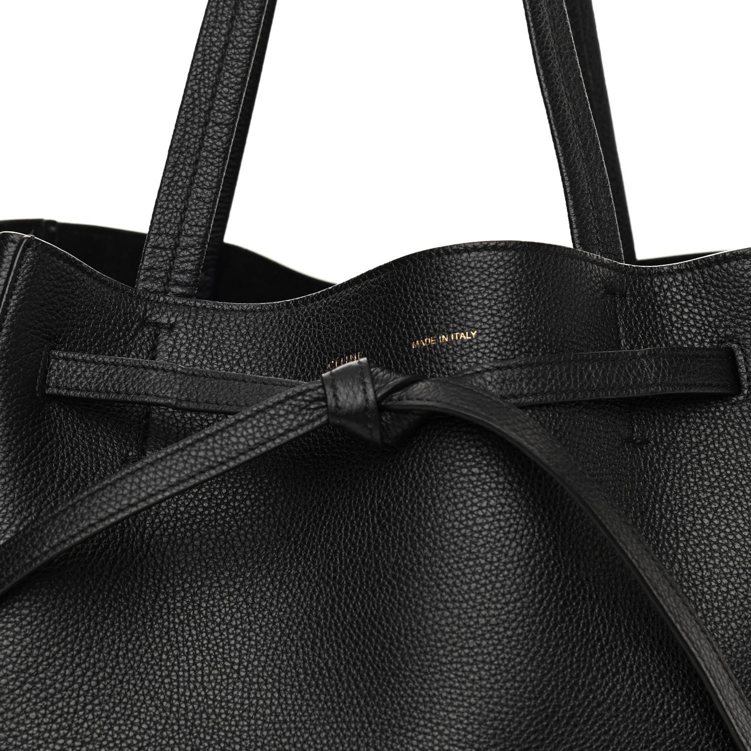 Celine Soft Grained Calfskin Small Belt Cabas Phantom Black 7 of 9