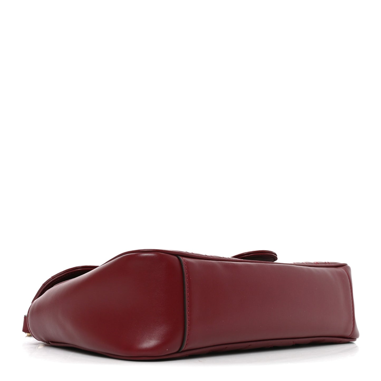 Calfskin Matelasse Small GG Marmont Shoulder Bag Rosso Ancora Red