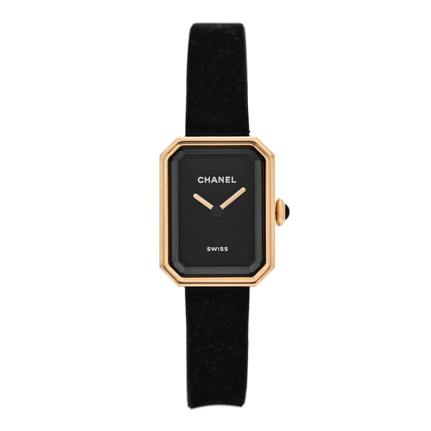 Chanel 18K Yellow Gold Titanium Rubber 15mm Premiere Ribbon Quartz Watch 1 of 5