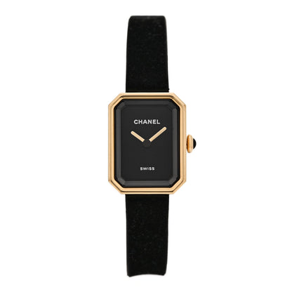 Chanel 18K Yellow Gold Titanium Rubber 15mm Premiere Ribbon Quartz Watch 1 of 5