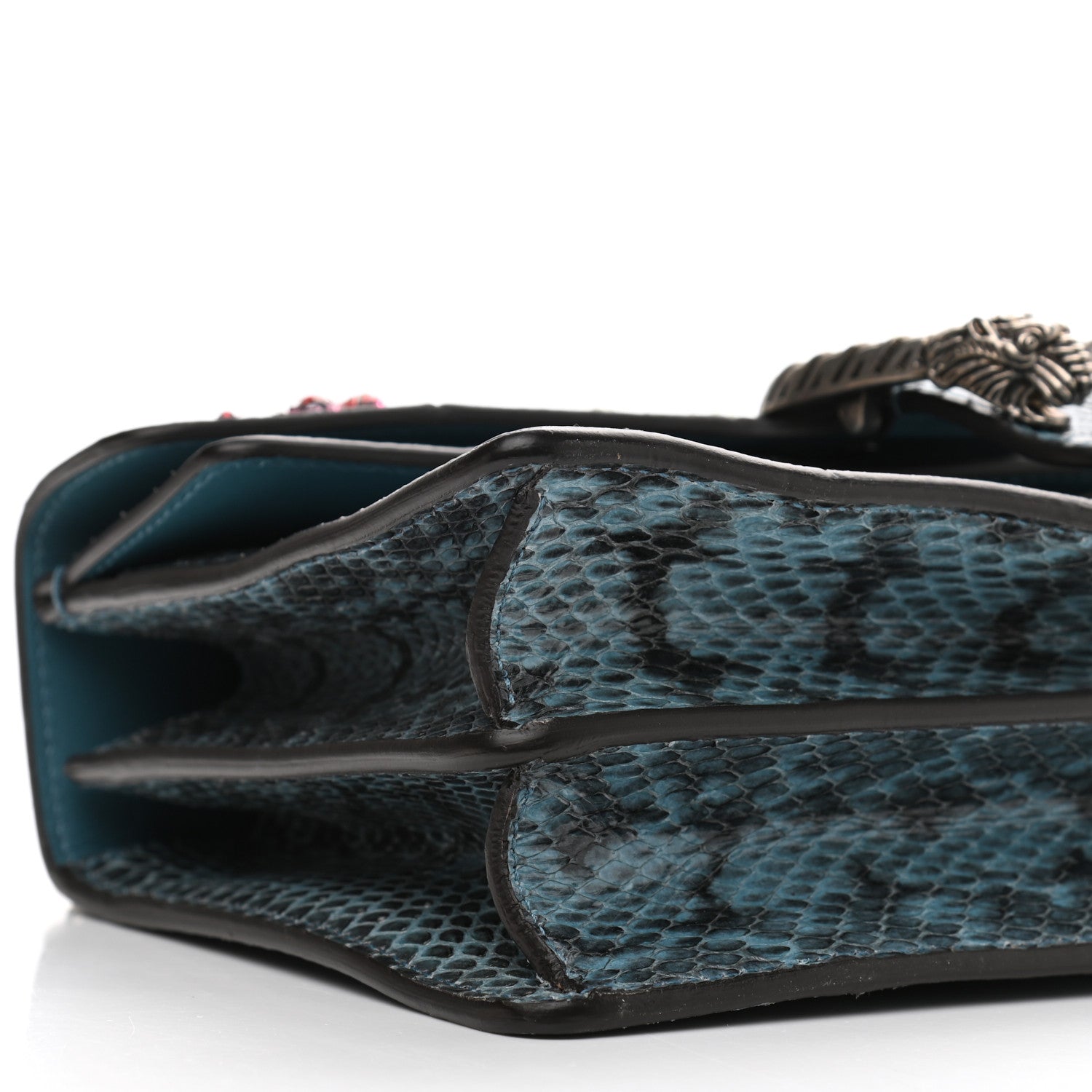 Gucci Snakeskin Blind For Love Embroidered Small Dionysus Shoulder Bag Ultramarine Multicolor 9 of 11