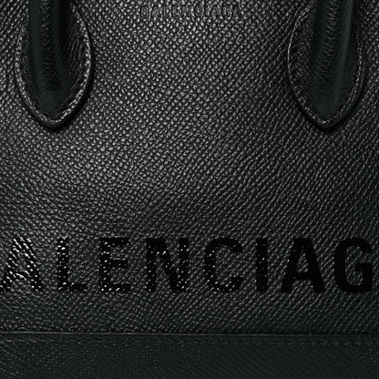 Balenciaga Signature Grained Calfskin Logo XXS Ville Top Handle Bag Black 7 of 11