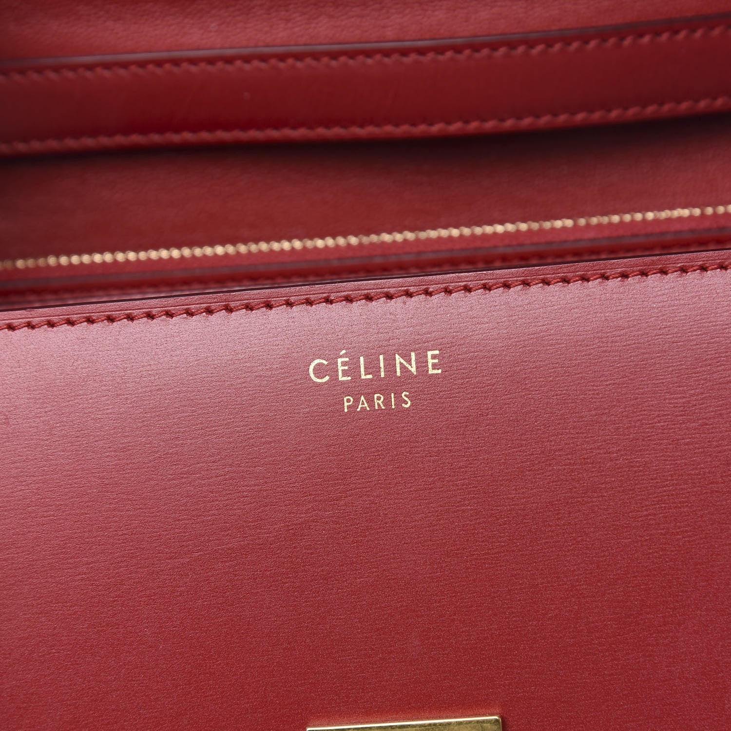 Celine Box Calfskin Medium Classic Box Flap Bag Red 6 of 13