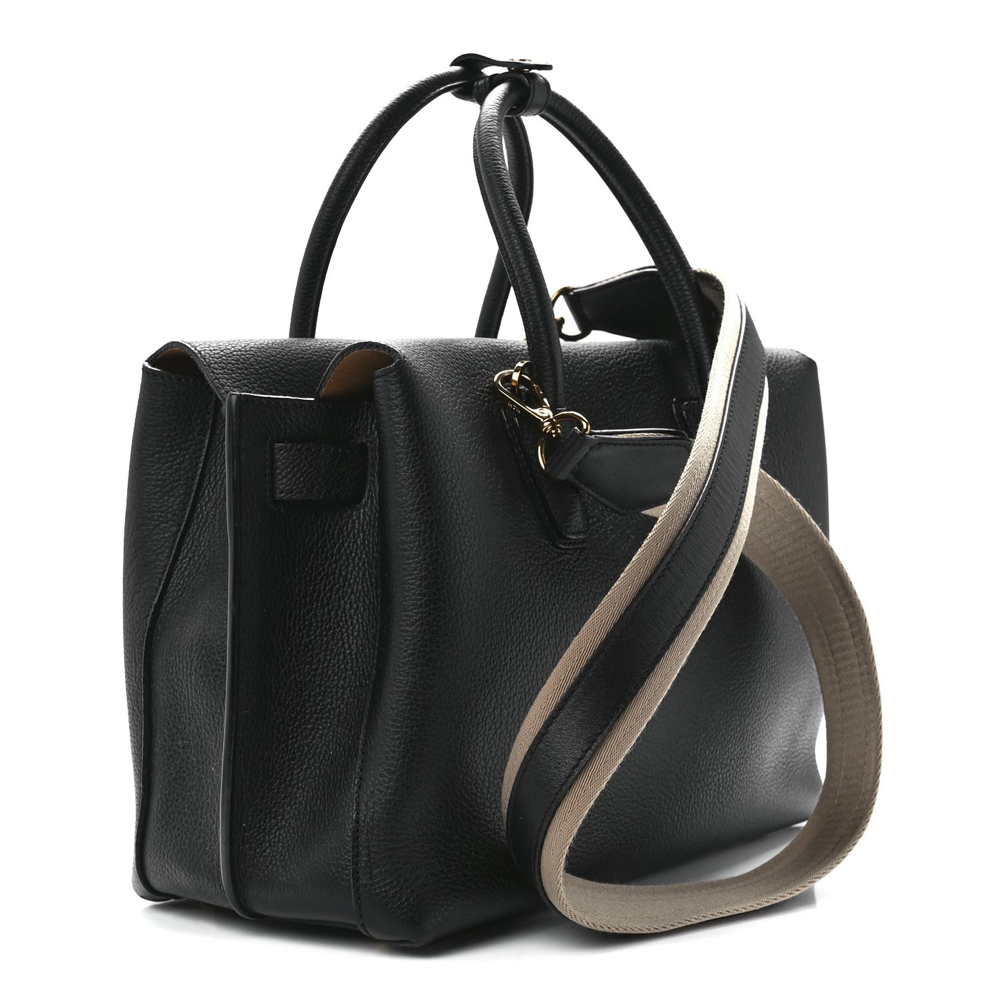 Grained Calfskin Medium Milla Tote Black
