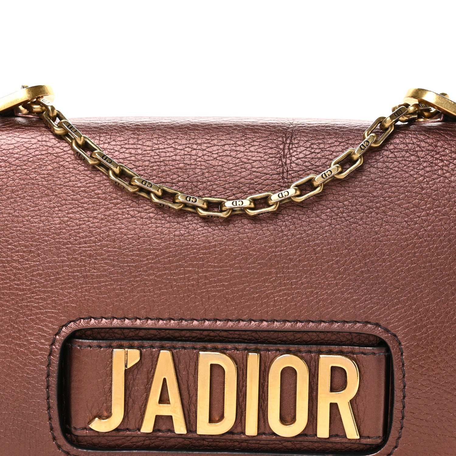Christian Dior Metallic Calfskin J'Adior Chain Flap Bag Noisette 9 of 13