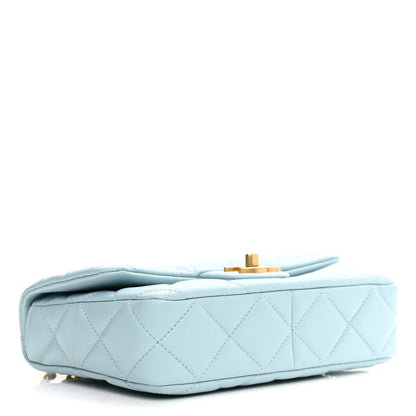 Chanel Lambskin Enamel Quilted Pending CC Small Flap Light Blue 4 of 11