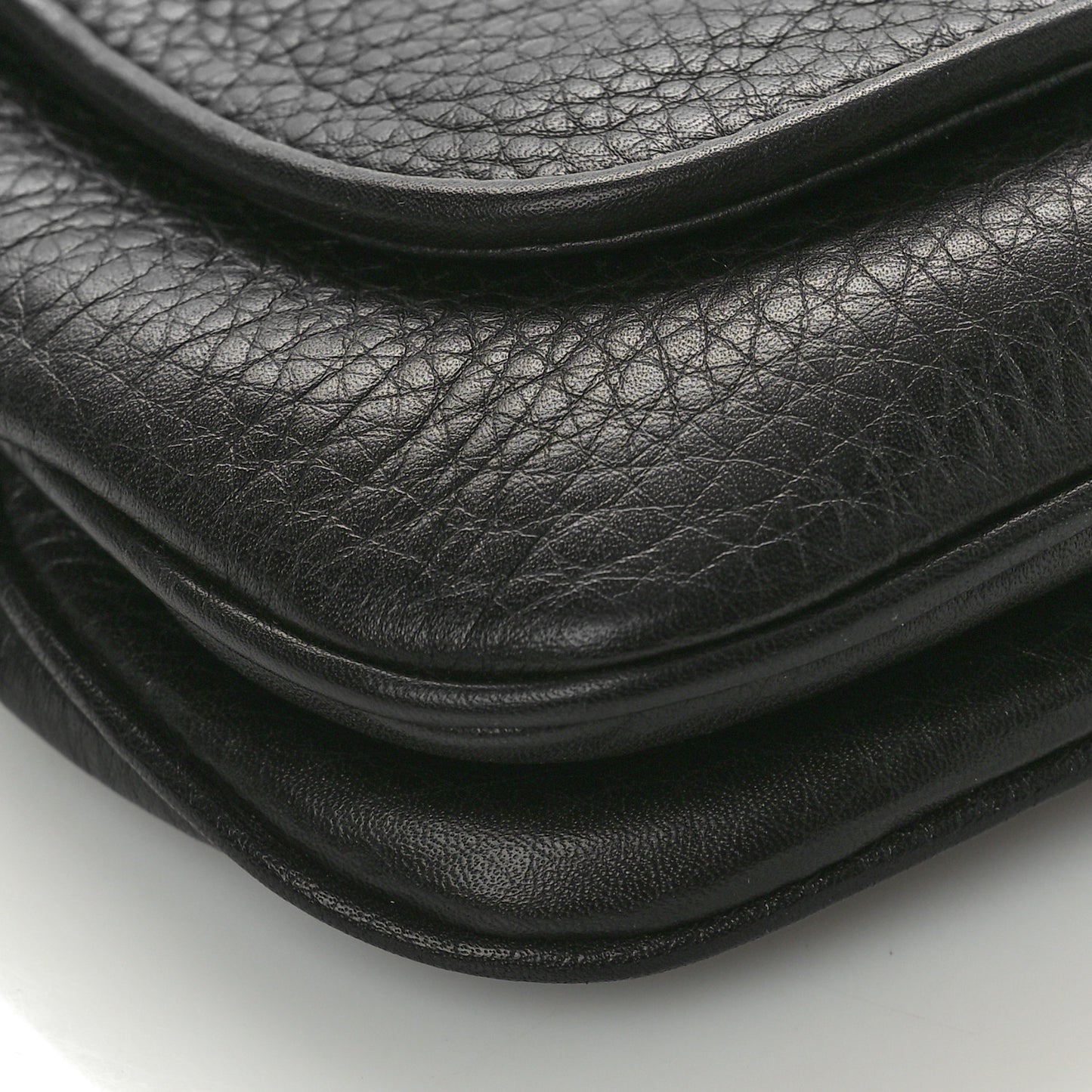 Pebbled Calfskin Small 1973 Chain Shoulder Bag Black