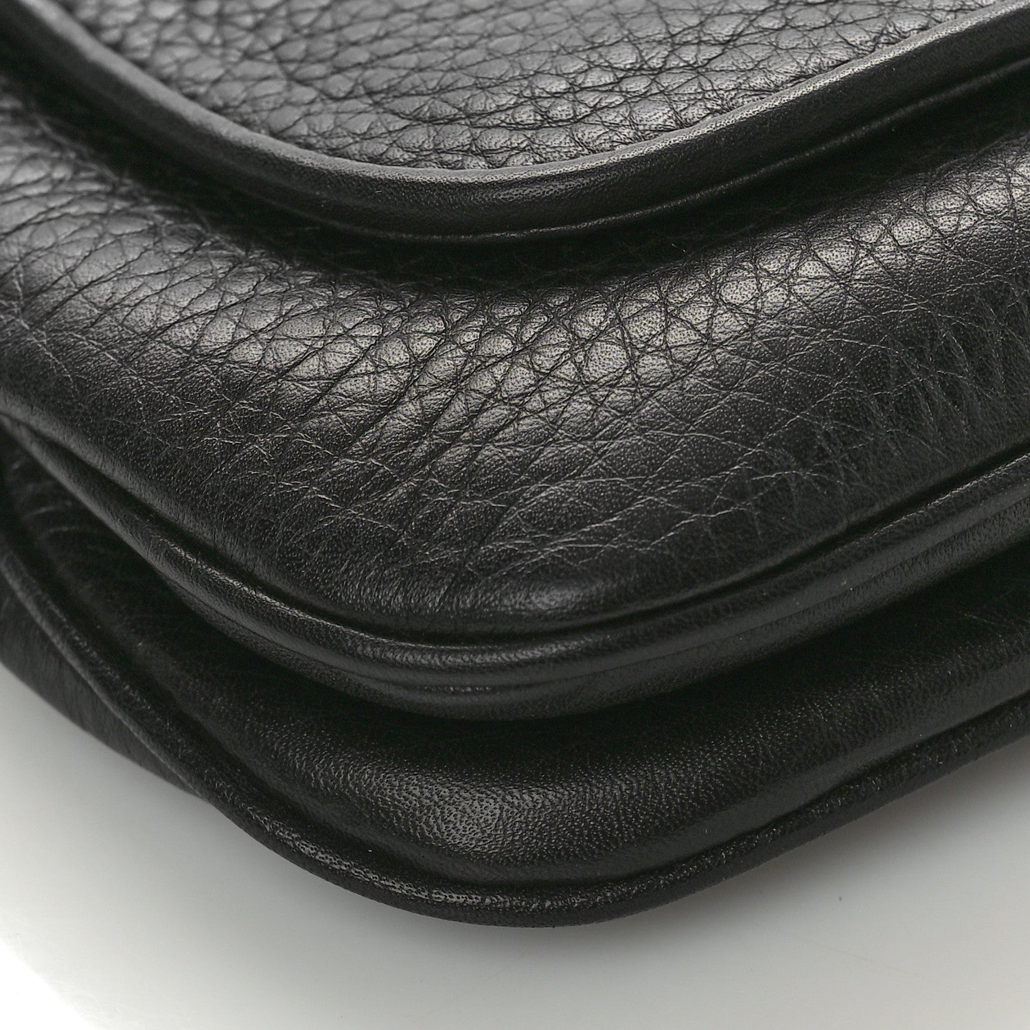 Gucci Pebbled Calfskin Small 1973 Chain Shoulder Bag Black 10 of 11