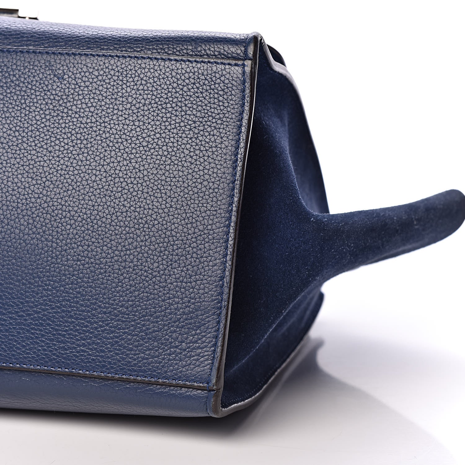 Celine Drummed Calfskin Suede Medium Trapeze Navy 9 of 18